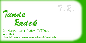 tunde radek business card